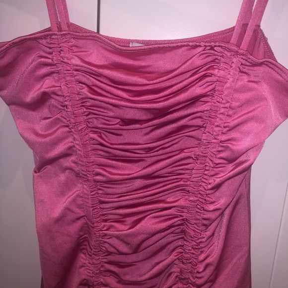 Fashionnova Ruched Bodycon Minidress (Neon pink) - Picture 2 of 3